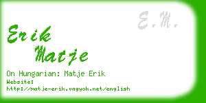 erik matje business card